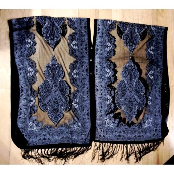 Unbranded OSFM Sheer Cover Up Fringe Black White Boho Artsy - Picture 5 of 7